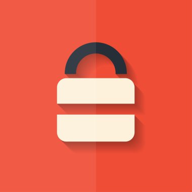 asma kilit web simgesi. düz tasarım.