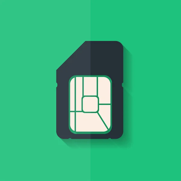 Sim card web icon. Flat design. — Stock Vector