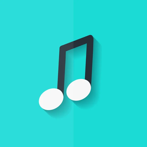 Muziek notitiepictogram. muzikale achtergrond. platte ontwerp. — Stockvector