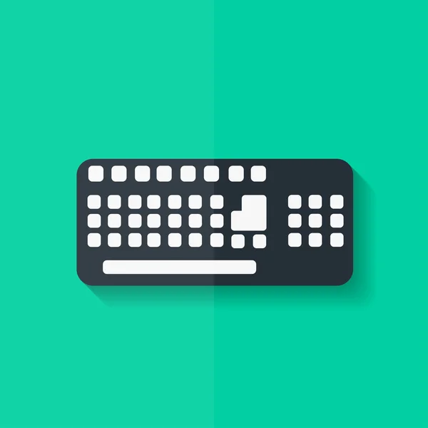 Computer keyboard web icon. Flat design. — Stock Vector