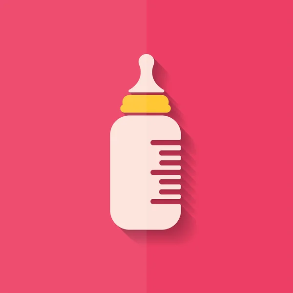 Dudlík Baby láhev ikona. plochý design. — Stockový vektor