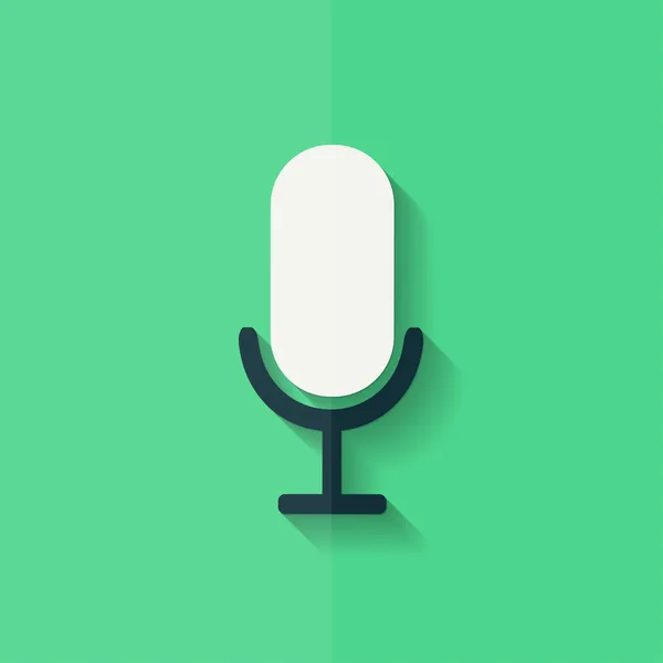 Icono del micrófono. Grabación de voz. Diseño plano . — Vector de stock