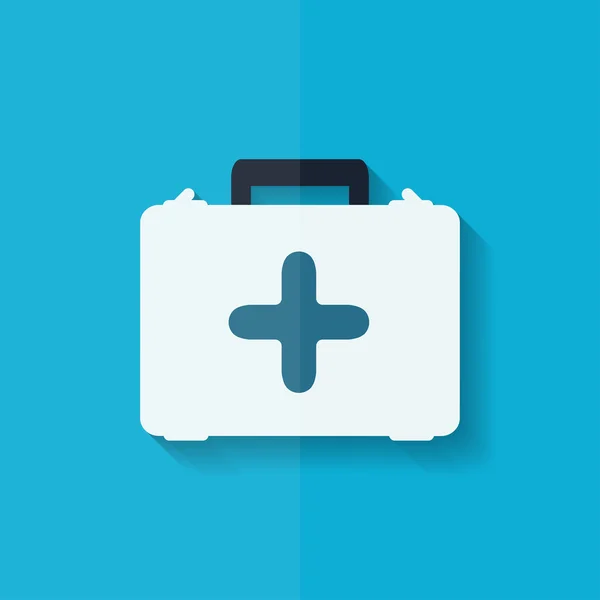 First aid kit icon. Flat design. — Stock Vector