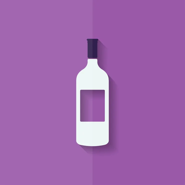 Wine bottle icon. Flat design. — Stock Vector