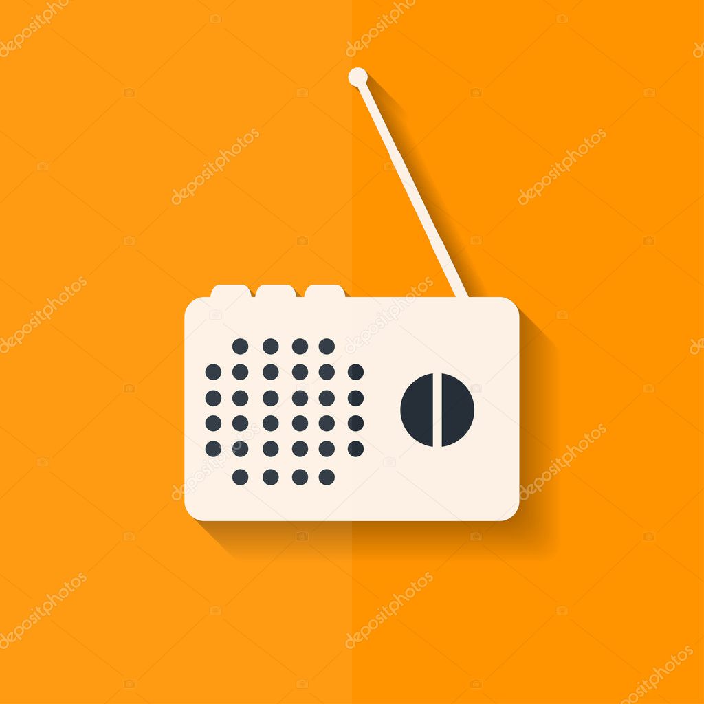 Radio web icon. Flat design.