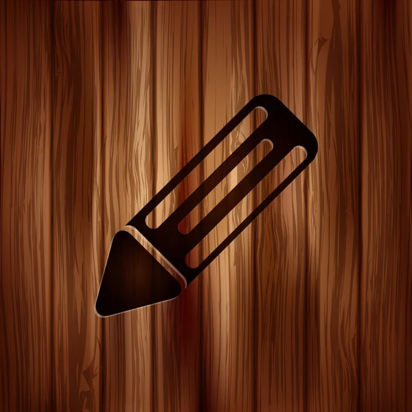 Icono web de lápiz. Fondo de madera . — Vector de stock