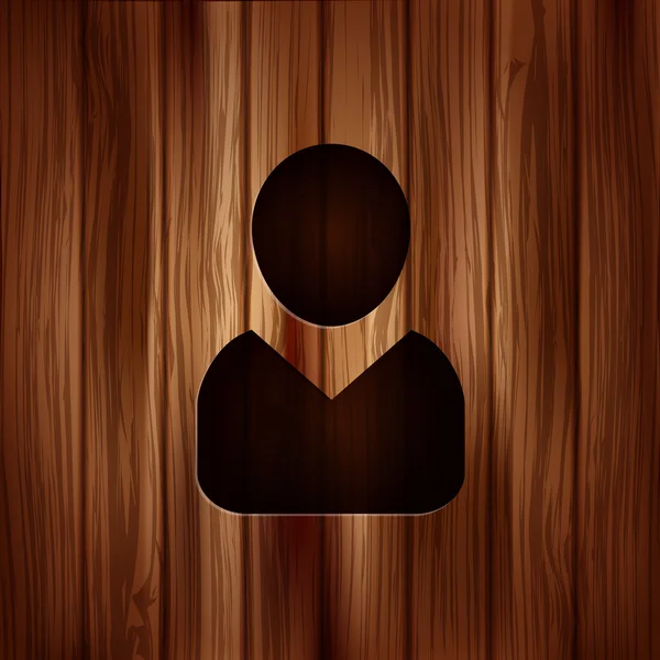 Icona della persona.. Sfondo in legno . — Vettoriale Stock