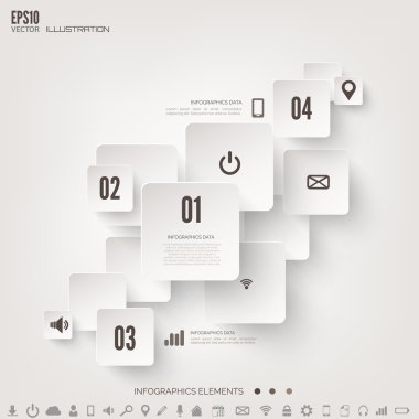 bulut bilgi işlem arka plan ile web simgeler. sosyal ağ. mobil uygulama Infographic elemanları.