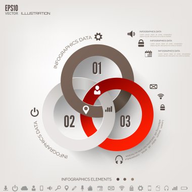 bulut bilgi işlem arka plan ile web simgeler. sosyal ağ. mobil uygulama Infographic elemanları.