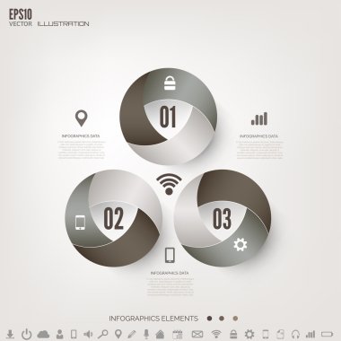 bulut bilgi işlem arka plan ile web simgeler. sosyal ağ. mobil uygulama Infographic elemanları.