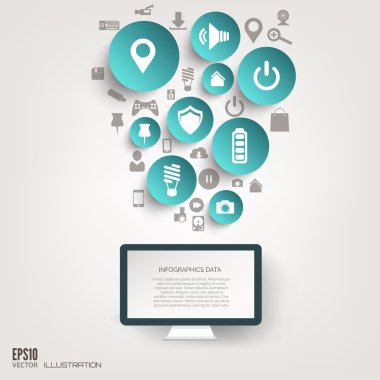 düz arka plan web simgeler. arabirim simgeler. bulut bilgisayar. Mobil devices.business kavramı.