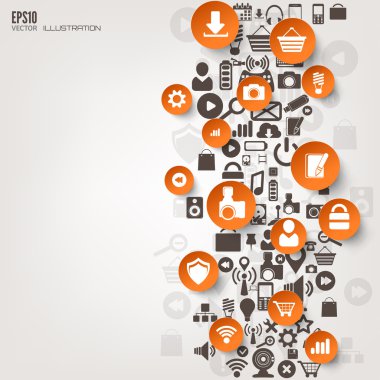 düz arka plan web simgeler. arabirim simgeler. bulut bilgisayar. Mobil devices.business kavramı.