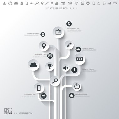 simge ağaç. düz arka plan web simgeler. arabirim simgeler. bulut bilgisayar. Mobil devices.business kavramı.