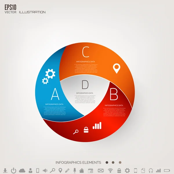 Cloud computing background with web icons. Social network. Mobile app. Infographic elements. — Stock Vector