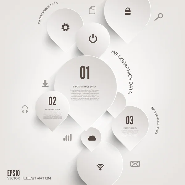 Fond Cloud Computing avec icônes web. Réseau social. Application mobile. Éléments d'infographie . — Image vectorielle