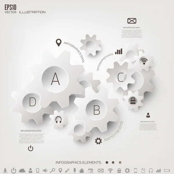 Cloud computing background with web icons. Social network. Mobile app. Infographic elements. — Stock Vector