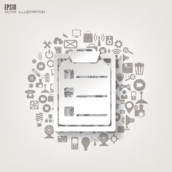 Fondo de computación en la nube con iconos web. Red social. Aplicación móvil. Elementos infográficos . — Archivo Imágenes Vectoriales