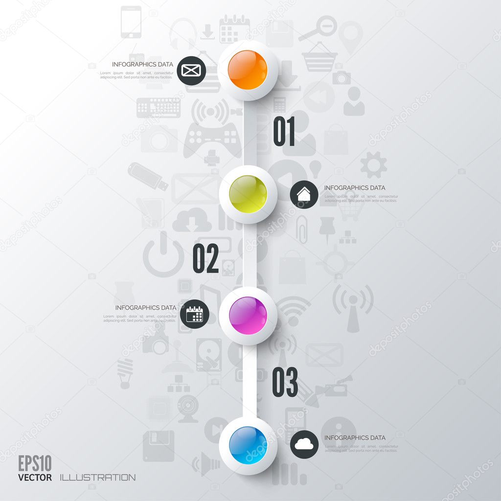 Business step infographic. Timeline background.