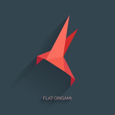 flatr origami kağıt kuş arka plan üzerinde