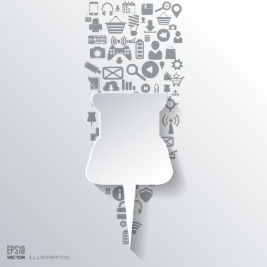 bulut bilgi işlem arka plan ile web simgeler. sosyal ağ. mobil uygulama Infographic elemanları.