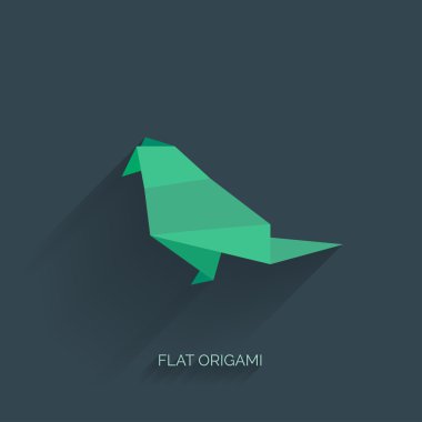 flatr origami kağıt kuş arka plan üzerinde