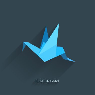 flatr origami kağıt kuş arka plan üzerinde