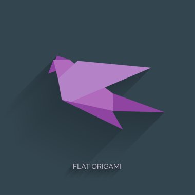 flatr origami kağıt kuş arka plan üzerinde