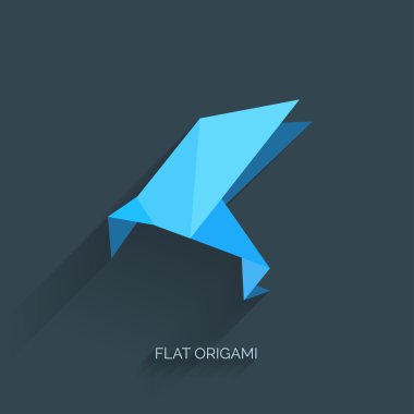 flatr origami kağıt kuş arka plan üzerinde