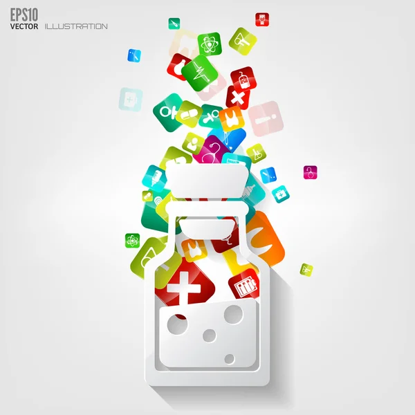 tıbbi arka plan uygulama simgeleri ile.