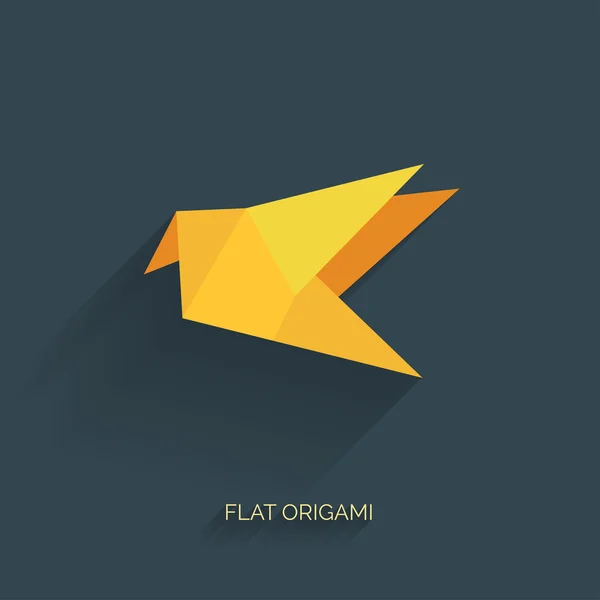 Flatr origami papper fågel på abstrakt bakgrund — Stock vektor