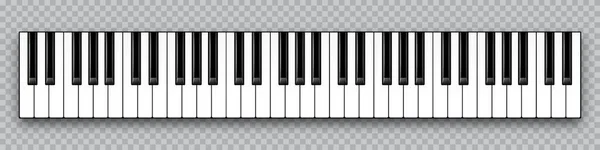 現実的なピアノキー。チェックされた背景に楽器のキーボード。ベクターイラスト. — ストックベクタ