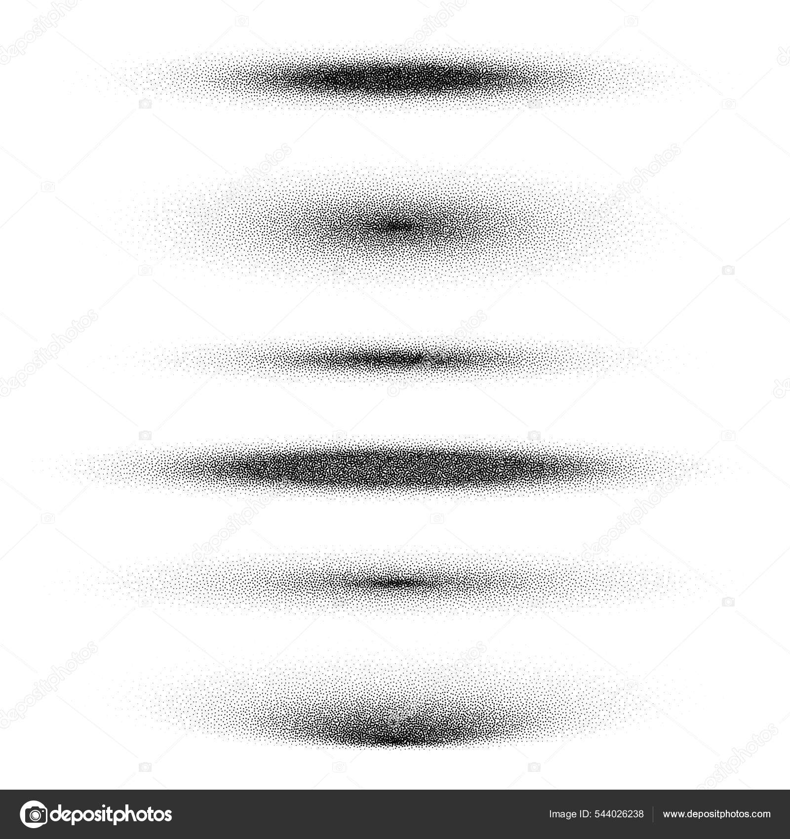 Stipple shadows set, dotted design elements. Fading gradient. Stippling ...