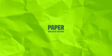 Renkli yeşil buruşmuş kağıt dokusu. Sert ve eski bir boşluk. Renkli arka plan. Vektör illüstrasyonu