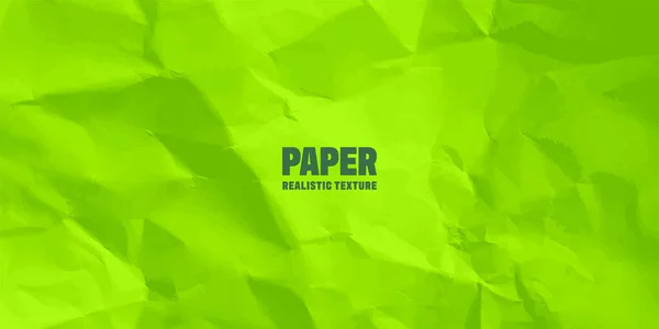 Colorful green crumpled paper texture. Rough grunge old blank. Colored background. Vector illustration — Stock Vector