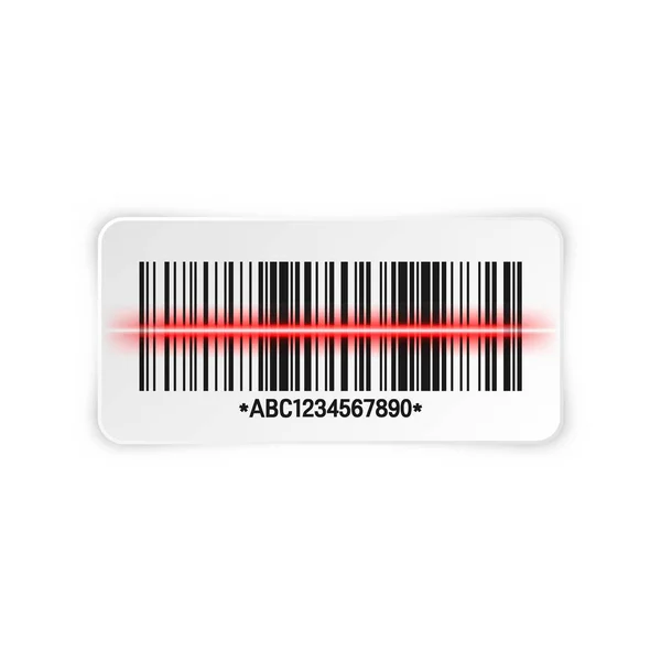 Realistic barcode sticker. Identification tracking code. Serial number, product ID with digital information. Store or supermarket scan labels, price tag. Vector illustration. — Stock Vector
