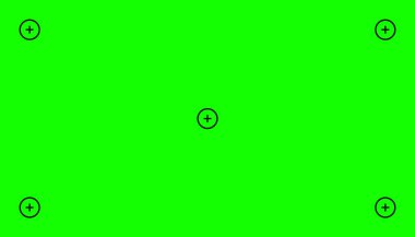 Krom anahtar, hareket takip noktaları olan boş yeşil arkaplan. Görsel efektler birleşimi. Ekran arkaplan şablonu. Vektör illüstrasyonu.