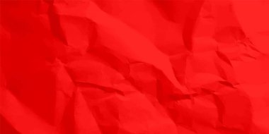 Renkli kırmızı buruşmuş kağıt dokusu. Sert ve eski bir boşluk. Renkli arka plan. Vektör illüstrasyonu