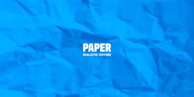 Renkli mavi buruşuk kağıt dokusu. Sert ve eski bir boşluk. Renkli arka plan. Vektör illüstrasyonu