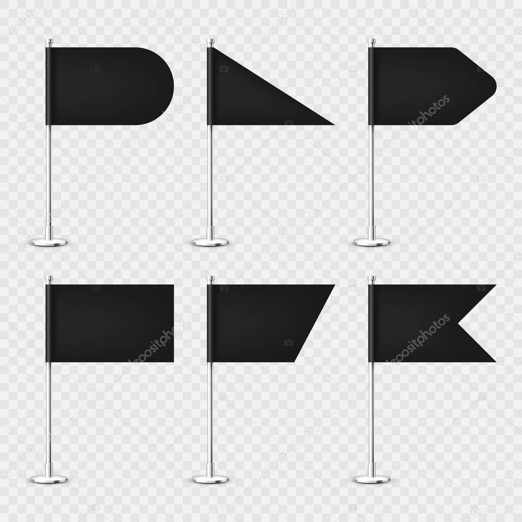 Realista varias banderas de mesa en un poste de acero cromado. Bandera de  escritorio negra en, image size:1024x1024