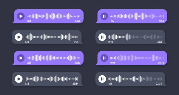 Hlas Audio Zpráva Hlasová Bublina Textový Rámec Sms Konverzace Sociálních — Stockový vektor
