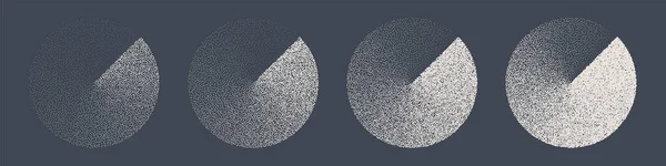 Objets Pointillés Forme Ronde Éléments Stipple Gradient Décroissant Stippling Dessin — Image vectorielle