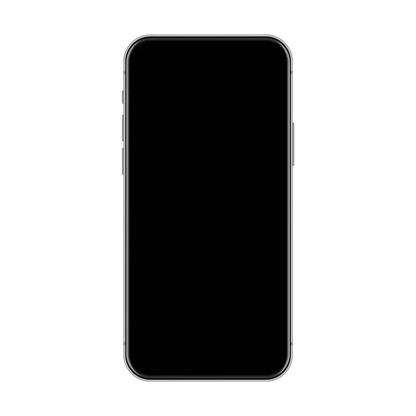 Smartphone Realistico Con Touch Screen Vuoto Isolato Sfondo Bianco Cellulare — Vettoriale Stock