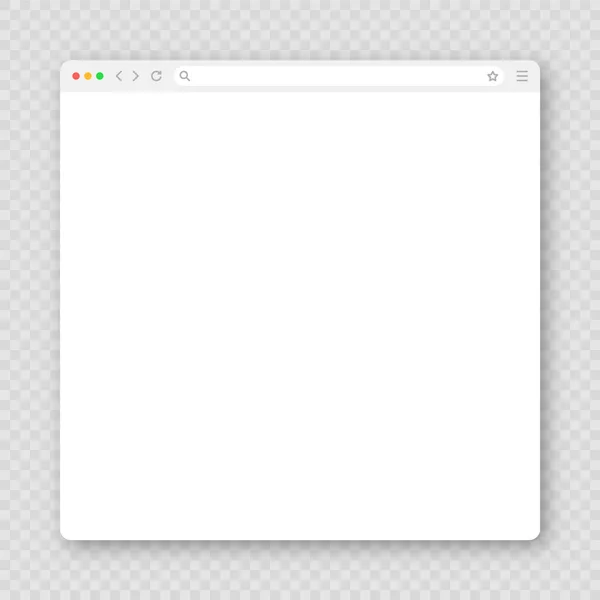 Fenêtre Navigateur Web Vierge Avec Barre Outils Champ Recherche Site — Image vectorielle