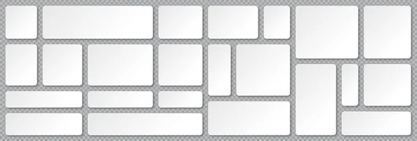 Uppsättning Tomma Pappersbanderoller Med Skuggor Transparent Bakgrund Klistermärken Etiketter Med — Stock vektor