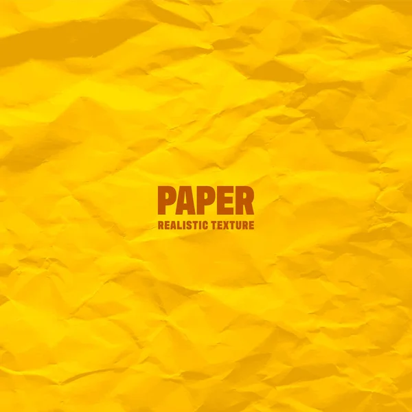 Bunte Gelbe Zerknüllte Papierstruktur Grober Grunge Alter Rohling Farbigen Hintergrund — Stockvektor