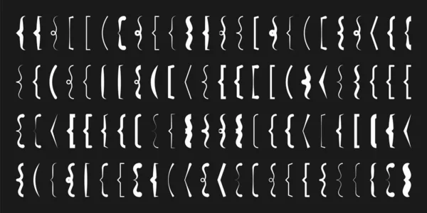 Collection Crochets Texte Boîte Citation Blanche Parenthèses Bouclées Carrées Angle — Image vectorielle