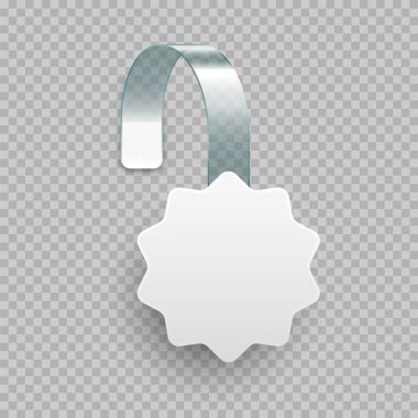 Süpermarket promosyon sallantısı. Rafların reklamları için gerçekçi bir vektör şablonu. İndirim ya da indirim etiketi. Özel teklif fiyat etiketi