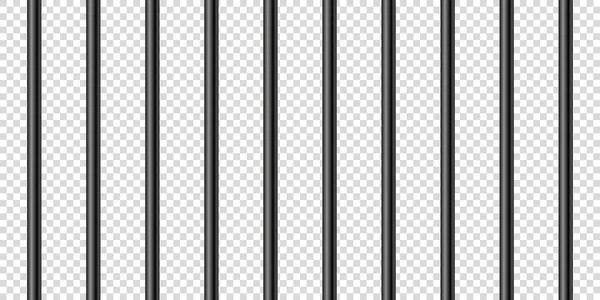 Black Realistic Metal Prison Bars Detailed Jail Cage Prison Iron — Stock Vector