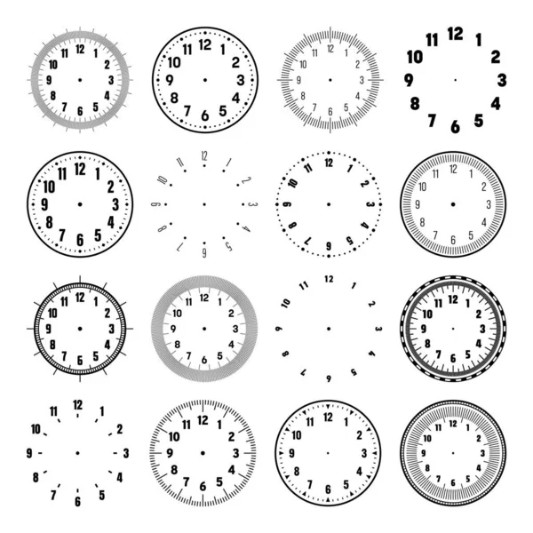 Relojes Mecánicos Con Números Árabes Bisel Reloj Marcación Con Minutos — Vector de stock