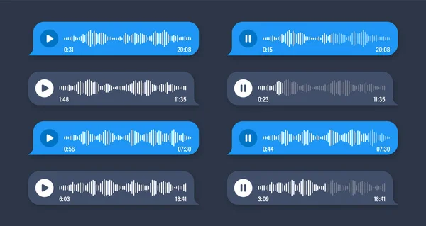 Hlas Audio Zpráva Hlasová Bublina Textový Rámec Sms Konverzace Sociálních — Stockový vektor